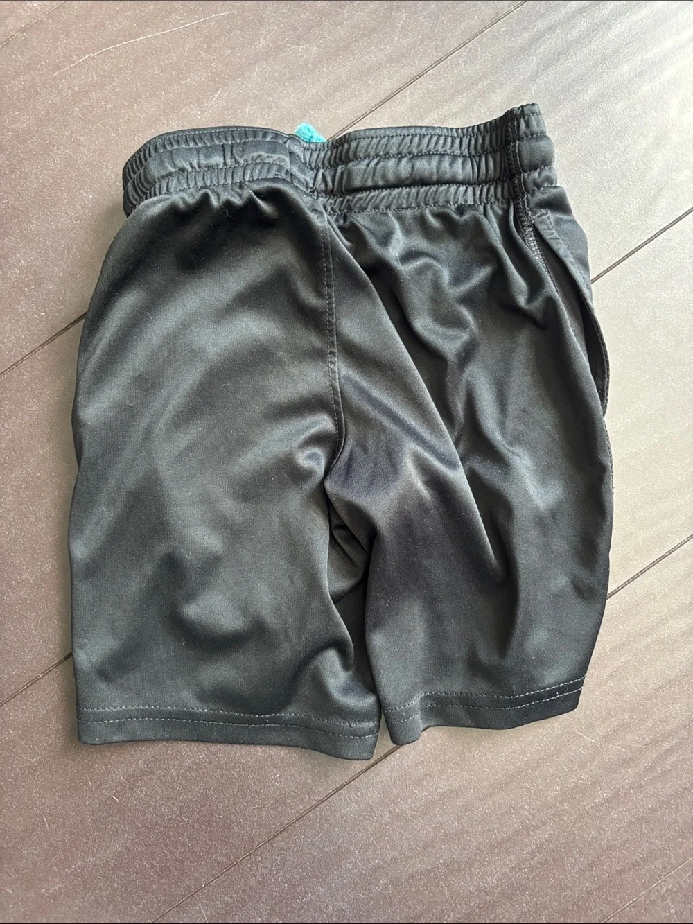 Cat & Jack Black Athletic Shorts with Teal Drawstring